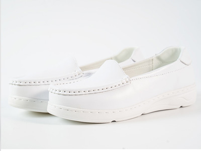 慕伊莱小白护士鞋女夏季软底白色透气厚底增高坡跟