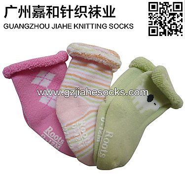 广东袜子厂家纯棉防滑儿童袜 加厚毛圈儿童袜
