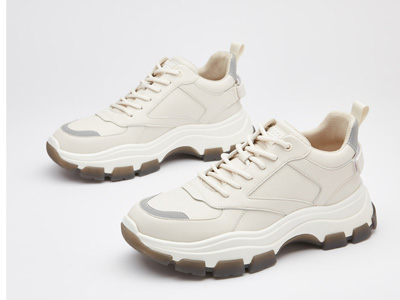 西遇男鞋2020新款时尚系带反光条白色运动鞋